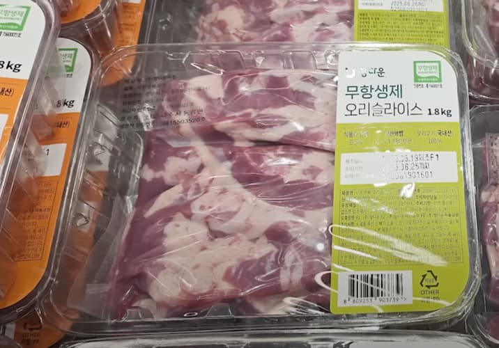 무항생제 오리슬라이스 불고기용 1.8KG