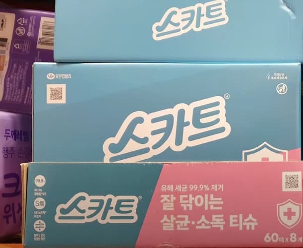 스카트 살균소득티슈 60매 X 8팩