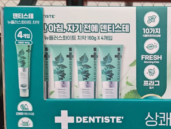 DENTISTE 덴티스테 뉴플러스화이트치약 160G X 4