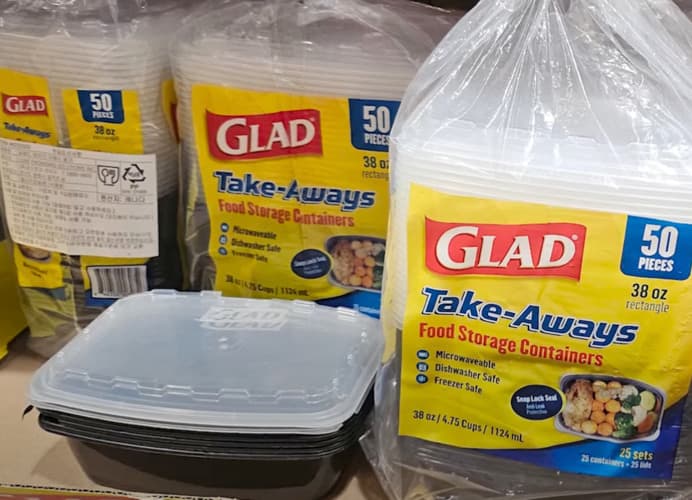 GLAD 밀폐용기 1.1L 50PCS 용기 25+뚜껑 25