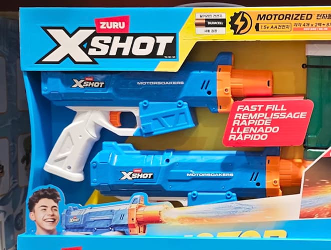 ZURU X-SHOT 모터 소커즈 전동 물총 2PK